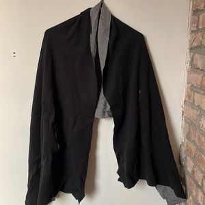 Black and grey reversible travel shawl